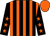 Black and orange stripes, black sleeves, orange stars, orange cap ()