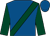 Royal blue, dark green sash and sleeves, royal blue cap ()