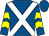 Royal blue, white cross belts, royal blue and yellow chevrons on sleeves (Mr John R Adam)