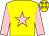 Yellow, pink star & sleeves, yellow cap, pink stars (Mrs Ann Gibson)