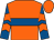 Orange, royal blue hoop, royal blue and orange chevrons on sleeves (Cheltenham Dreamers)