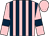 Pink and dark blue stripes, pink sleeves, dark blue armlets, pink cap (Still Game Associates)
