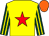 Yellow, red star, dark green and yellow striped sleeves, orange cap (The Gi Gi Syndicate)