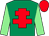 Emerald green, red cross of lorraine, light green sleeves, red cap (Mr T Hywel Jones)