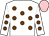 White, chocolate spots, pink cap (Mr J A Swinbank Racing)