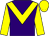 PURPLE, YELLOW chevron, sleeves and cap (Mr Ray Craggs)