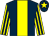 Dark blue, yellow stripe, yellow and dark blue striped sleeves, dark blue cap, yellow star (Mr J Henderson (Co Durham))