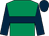 Emerald green, dark blue hoop, sleeves and cap (Mr John Beswick)