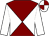 Maroon and white diabolo, white sleeves, quartered cap (M Sherwood, N Morris & R Curtis)