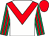 White, red chevron, emerald green and red striped sleeves, red cap (Roddy Owen & Paul Fullagar)