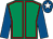 Emerald green, red seams, royal blue sleeves, royal blue cap, white star (C J Edwards, D Futter, A H Rushworth)