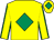 Yellow, emerald green diamond on body and cap, yellow sleeves, emerald green seams (Mike Burbidge & The Old Masters)