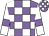 Mauve and white check, white sleeves, mauve armlets (Mr I F Gosden And Mr Dj Coles)