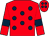 Red, dark blue spots and armlets (Christine Knowles & Wendy Carter)