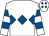 White, royal blue triple diamond, hooped sleeves, white cap, royal blue diamonds (Mr Norman Sanderson)