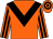 Orange, black chevron, striped sleeves, hooped cap (Mereside Racing Limited)