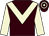 Brown, beige chevron and sleeves, hooped cap (D Boddy, A Senior And P George)
