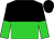 Black and lime green halved horizontally, Halved sleeves, Black cap (Loic Groussard)