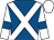 Royal blue, white crossed sashes, white sleeves, royal blue armbands, white cap (Messrs R P Rowley & S A Macgregor)
