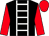 Black, white ladder front and back, red sleeves and cap (Messrs P L Lunn & S C Harty)