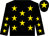 Black, gold stars, black cap, gold star (Mr G Baldeo)