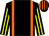 Black, orange braces, yellow striped sleeves, black and orange striped cap (Messrs D L Sajoe, C McAnenay, G I Rich & P M Racin)