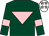 Dark green, pink inverted triangle, dark green sleeves, pink armlets, white cap, pink stars (So Kai Sing)