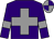 Purple, grey cross, purple sleeves, grey armlets, grey cap, purple quartered (Ecurie Smart)
