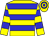 Yellow body, blue hooped, yellow arms, blue hooped, yellow cap, blue hooped (Ecurie Luck)
