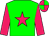 Green body, rose star, rose arms, rose cap, green quartered (M Aubry)