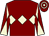 Maroon, beige triple diamond, diabolo on sleeves, hooped cap (The Edinburgh Woollen Mill Ltd)