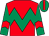 Red, emerald green chevron hoop, red chevron on emerald green sleeves, emerald green cap, red stripe (Wilson Wong Ching Ho)