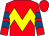 Red, yellow chevron hoop, royal blue chevrons on sleeves, red cap (Jackie Wong See Sum)