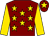 Maroon, gold stars, gold sleeves, gold star on maroon cap (King Syndicate)