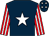 Dark blue, white star, red and white striped sleeves, dark blue cap, white stars (Mr M Roberts)