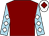 Maroon, light blue sleeves, white diamonds, white cap, maroon diamond (Www Select-racing-club Co Uk)
