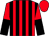 Red and black stripes, halved sleeves, red cap (Jackie Stephen Racing Club)
