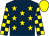 Dark blue, yellow stars, checked sleeves, yellow cap (Hale Racing Limited)