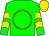 Kelly green, gold circle and 'n,' gold chevrons on sleeves, gold cap (Windylea Farm, Llc)
