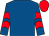 Royal blue, red circled 'js', red chevrons on sleeves, red cap (J S Stables Llc)