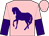 Pink, purple horse, pink and purple halved sleeves, pink cap (Royal Wire Products, Inc)