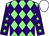 Light green & purple diamonds, purple sleeves, light green stars, white cap (Jack Halley & Nicola Halley)