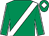 Emerald green, white sash, white seams on sleeves, white diamond on cap (Trouble & Strife Syndicate/Mrs Christina Hughes)