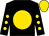 Black, gold ball, black, gold dots on sleeves, gold cap (Paradise Farms Corp)