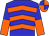 Blue and orange chevrons, halved sleeves, quartered cap, orange peak (Mr L S Zaki & Hyperpaint Syndicate (nom: Mr J T Pe)