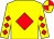 Yellow, red diamond, red diamonds on sleeves, yellow and red quartered cap (Red Diamond Stable)