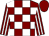 Maroon, white blocks, white stripes on sleeves, maroon cap (Arnoud Dobber)