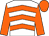 White & orange chevrons, orange sleeves & cap (Noel Nugent)