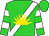 Lime, white sash, gold rising sun, white hoops on sleeves (Magic Stables Llc)
