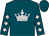 Teal, silver crown, silver diamonds on sleeves, teal cap (Miranda Downing)